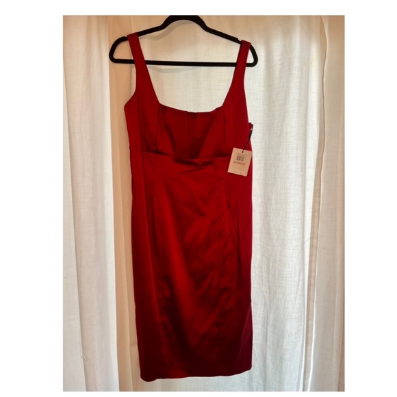 Calvin Klein red satin minidress. Size 12. - Picture 1 of 5